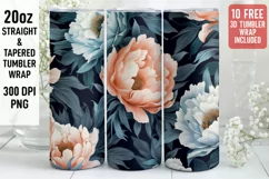 3D Flower Tumbler Wrap | 3D Tumbler wrap | 3d Sublimation Product Image 1