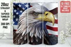 3D Eagle Tumbler Wrap | 3D Patriotic Tumbler Product Image 1