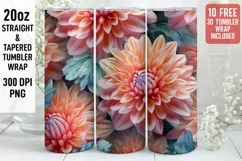 3D Flower Tumbler Wrap | 3D Tumbler wrap | 3d Sublimation Product Image 1
