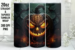 Halloween Tumbler Wrap | Halloween Pumpkin | Halloween PNG Product Image 1