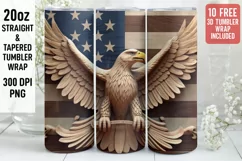3D Eagle Tumbler Wrap | 3D Tumbler wrap | 3d Sublimation Product Image 1