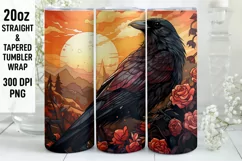 Halloween Tumbler Wrap | Halloween Raven | Halloween PNG Product Image 1