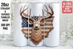 3D Deer Tumbler Wrap | 3D Patriotic Tumbler | 3D Product Image 1