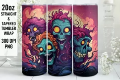 Halloween Tumbler Wrap | Halloween Zombies | Halloween PNG Product Image 1