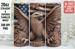 3D Eagle Tumbler Wrap | 3D Patriotic Tumbler Wrap Product Image 1