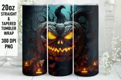 Halloween Tumbler Wrap | Halloween Pumpkin | Halloween PNG Product Image 1