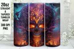 Halloween Tumbler Wrap | Halloween Skull| Halloween PNG Product Image 1