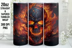 Halloween Tumbler Wrap | Halloween Skull| Halloween PNG Product Image 1