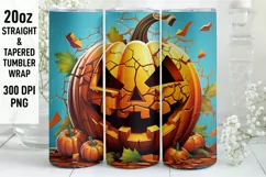 Halloween Tumbler Wrap | Halloween Pumpkin | Halloween PNG Product Image 1