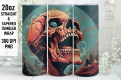 Halloween Tumbler Wrap | Halloween Skull| Halloween PNG Product Image 1