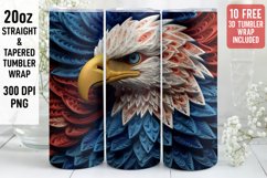 3D Eagle Tumbler Wrap | 3D Patriotic Tumbler | 3D Product Image 1
