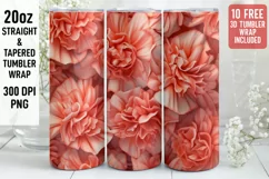 3D Flower Tumbler Wrap | 3D Tumbler wrap | 3d Sublimation Product Image 1