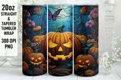 Halloween Tumbler Wrap | Halloween Pumpkin | Halloween PNG Product Image 1