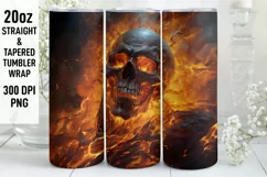Halloween Tumbler Wrap | Halloween Skull | Halloween PNG Product Image 1