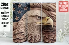 3D Eagle Tumbler Wrap | 3D Patriotic Tumbler Wrap Product Image 1