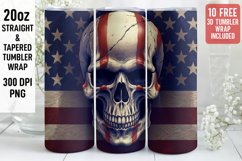 3D Skull Tumbler Wrap | 3D Patriotic Tumbler Wrap Product Image 1