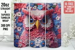 3D Owl Tumbler Wrap | 3D Tumbler wrap | 3d Sublimation Product Image 1