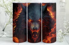 Halloween Tumbler Wrap | Halloween Wolf | Halloween PNG Product Image 1