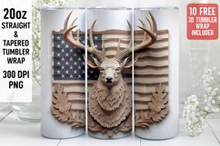 3D Deer Tumbler Wrap | 3D Patriotic Tumbler | 3D Product Image 1