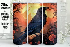Halloween Tumbler Wrap | Halloween Raven | Halloween PNG Product Image 1