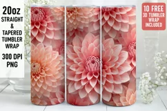 3D Flower Tumbler Wrap | 3D Tumbler wrap | 3d Sublimation Product Image 1
