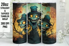 Halloween Tumbler Wrap | Halloween Zombies | Halloween PNG Product Image 1