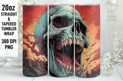 Halloween Tumbler Wrap | Halloween Skull | Halloween PNG Product Image 1