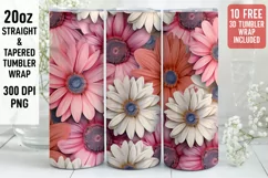 3D Flower Tumbler Wrap | 3D Tumbler wrap | 3d Sublimation Product Image 1