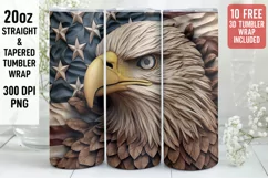 3D Eagle Tumbler Wrap | 3D Patriotic Tumbler Wrap Product Image 1