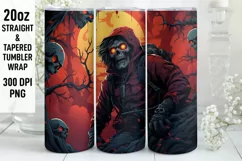 Halloween Tumbler Wrap | Halloween Zombie | Halloween PNG Product Image 1