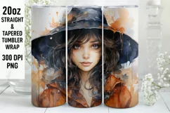 Halloween Tumbler Wrap | Halloween Witch | Halloween PNG Product Image 1