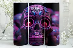 Halloween Tumbler Wrap | Halloween Skull | Halloween PNG Product Image 1