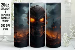 Halloween Tumbler Wrap | Halloween Skull | Halloween PNG Product Image 1