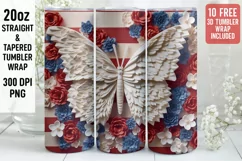 3D Butterfly Tumbler Wrap | 3D Tumbler wrap | 3d Sublimation Product Image 1