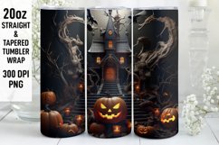 Halloween Tumbler Wrap | Halloween Hunted House | Halloween Product Image 1
