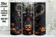 Halloween Tumbler Wrap | Halloween Hunted House | Halloween Product Image 1