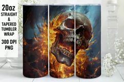 Halloween Tumbler Wrap | Halloween Skull | Halloween PNG Product Image 1