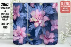 3D Flower Tumbler Wrap | 3D Tumbler wrap | 3d Sublimation Product Image 1
