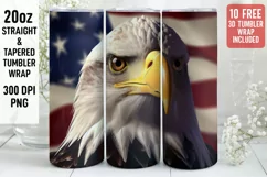 3D Eagle Tumbler Wrap | 3D Patriotic Tumbler Product Image 1