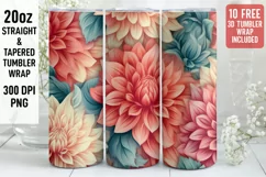 3D Flower Tumbler Wrap | 3D Tumbler wrap | 3d Sublimation Product Image 1