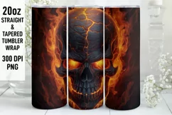 Halloween Tumbler Wrap | Halloween Skull | Halloween PNG Product Image 1