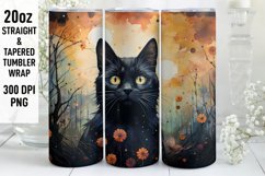 Halloween Tumbler Wrap | Halloween Cat | Halloween PNG Product Image 1