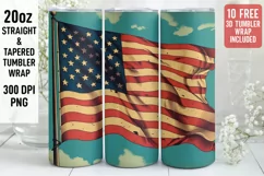 USA Flag Tumbler Wrap | 3D Tumbler wrap | 3d Sublimation Product Image 1