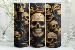 Halloween Tumbler Wrap | Halloween Skull | Halloween PNG Product Image 1