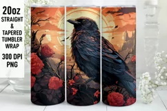Halloween Tumbler Wrap | Halloween Raven | Halloween PNG Product Image 1