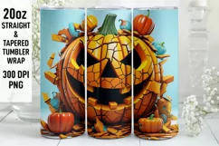 Halloween Tumbler Wrap | Halloween Pumpkin | Halloween PNG Product Image 1