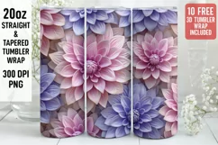 3D Flower Tumbler Wrap | 3D Tumbler wrap | 3d Sublimation Product Image 1
