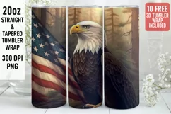 3D Eagle Tumbler Wrap | 3D Patriotic Tumbler Wrap Product Image 1