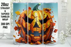 Halloween Tumbler Wrap | Halloween Pumpkin | Halloween PNG Product Image 1
