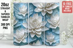 3D Flower Tumbler Wrap | 3D Tumbler wrap | 3d Sublimation Product Image 1